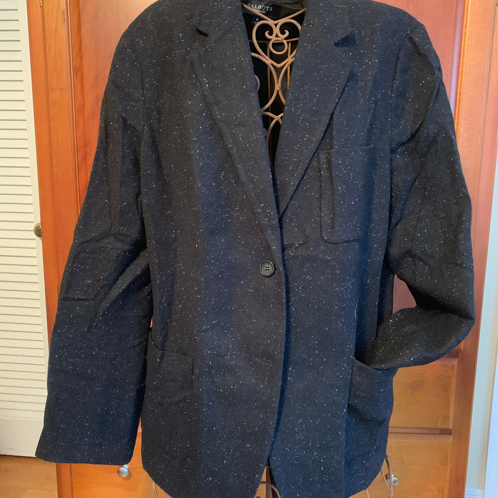 NWOT Black w/ white specks Talbots Jacket Size 16